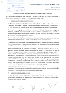 Accordo produttività settore farmacie 2014