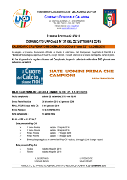Calendario Campionato Calcio a 5 - Serie C2