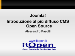 Joomla! Introduzione al più diffuso CMS Open Source