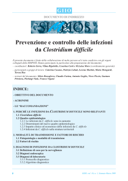 Prevenzione e controllo delle infezioni da Clostridium difficile