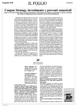 Coupon Strategy, investimento e proventi semestrali
