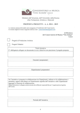 Modulo proposta progetti - Conservatorio Tito Schipa