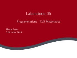 Laboratorio 6 - Dipartimento di Matematica