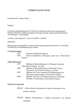 curriculum vitae - Azienda ULSS 16 Padova
