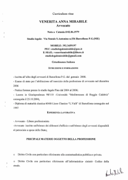 Curriculum - Comune di Barcellona Pozzo di Gotto