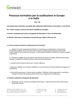 Norme per la sostituzione in garanzia Inverter Growatt
