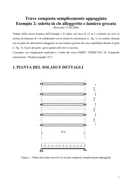 Trave composta semplicemente appoggiata Esempio 2: soletta in