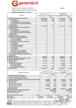Rendiconto del fondo interno BG 2011