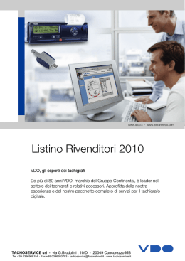 LISTINO 2010 TCO - Rivenditori - tachigrafo digitale , dtco1381