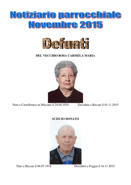 DEL VECCHIO ROSA CARMELA MARIA Nata a