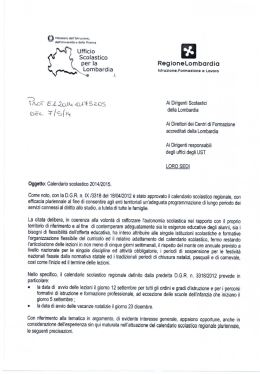 Calendario scolastico 2014/15