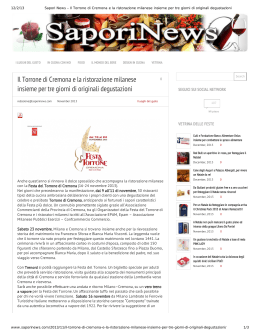 Il Torrone di Cremona e la ristorazione milanese