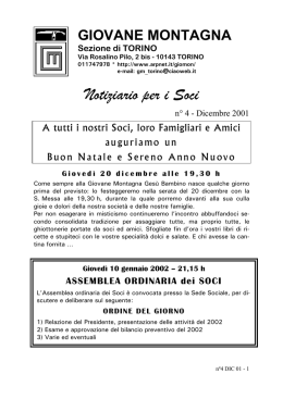 Notiziario per i Soci