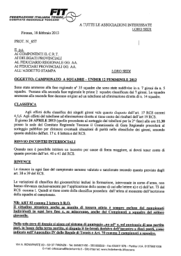 Calendario Torneo Under 12 Femminile