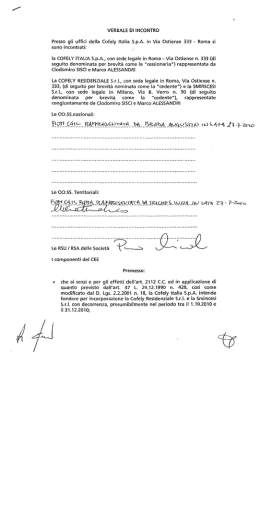 VERBALE Dl INCONTRO Presso gli uffici della Cofely Italia S.p.A. in