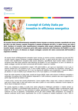 I consigli di Cofely Italia per investire in efficienza energetica