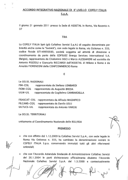 ACCORDO INTEGRATIVO NAZIONALE DI Il” LIVELLO