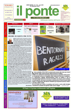 il ponte &egrave; il primo settimanale dell`irpinia teNDaiDea