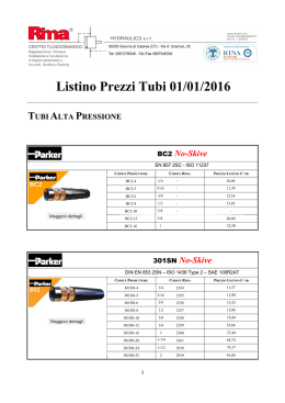 Listino Prezzi Tubi 01/01/2016