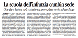 La scuola dell`infanzia cambia sede