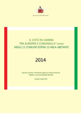 2014 (I° turno) comunali - Agenzia Umbria Ricerche