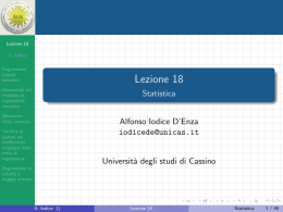 Lezione 18 - Statistica - Università degli Studi di Cassino