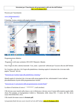 Istruzioni per il caricamento di programma e relazione finale
