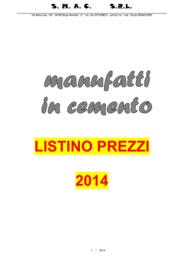 listino prezzi 2014 - SMAC SRL, prefabbricati e manufatti in cemento