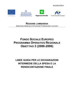 Linee guida per la certificazione e la rendicontazione della spesa