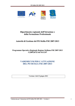vademecum per l`attuazione del po sicilia fse 2007-2013
