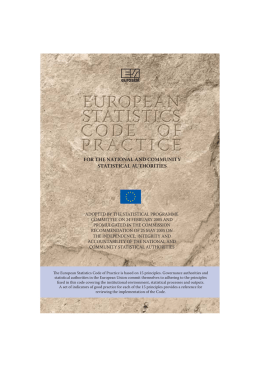 for the national and community statistical authorities