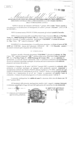 omologazione ministero dell`interno