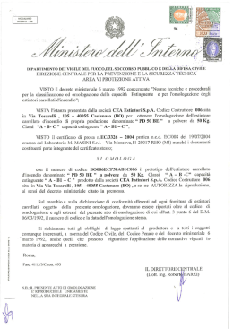 direzione centrale per la prevenzione e la sicurezza tecnica