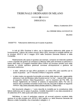 TRIBUNALE ORDINARIO DI MILANO - Ordine degli Avvocati di Milano