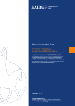 Kairos International Sicav Prospetto Informativo per un Fondo