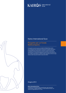 Kairos International Sicav Prospetto per un Fondo Multicomparto