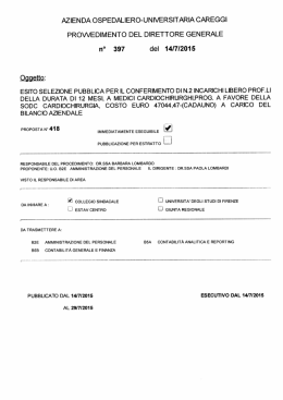 n&deg; 397 del 14/7/2015 - Azienda Ospedaliera Careggi