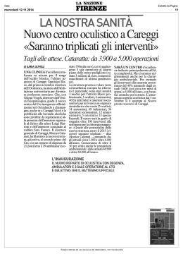 Nuovo centro oculistico a Careggi &laquo;Saranno triplicati gli interventi&raquo;