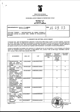 COLLAUDI TECNICO - AMMINISTRATIVI IN