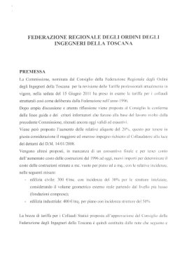 nuove tariffe collaudi statici - Ordine degli Ingegneri della Provincia