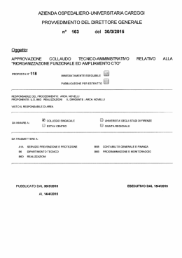 riorganizzazione funzionale ed ampliamento cto