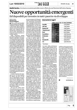 Nuove opportunit&agrave; emergenti