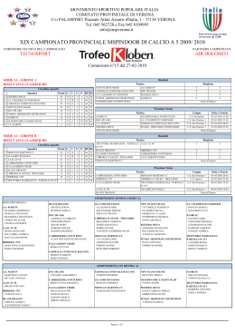 xix campionato provinciale mspindoor di calcio a 5