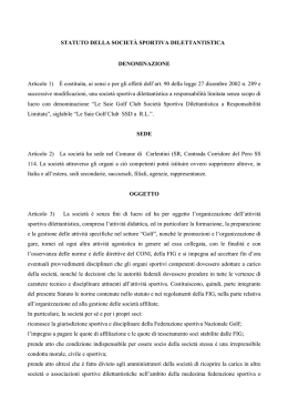 STATUTO DELLA SOCIET&Agrave; SPORTIVA