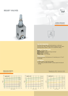 RELIEF VALVES VMP