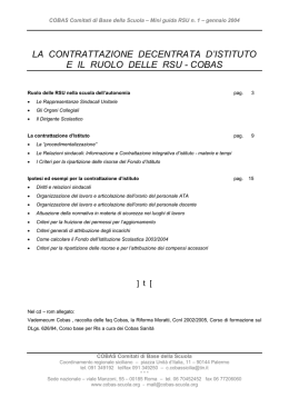la contrattazione decentrata d`istituto e il ruolo delle