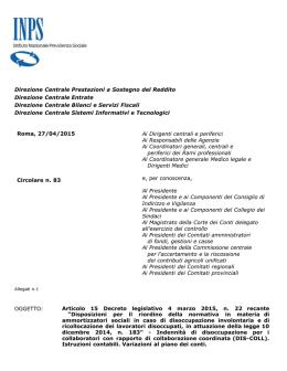 Circolare INPS 27 aprile 2015 n.83