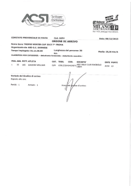 ORDINE DI ARRIVO - Home page Ciclismo Pavia