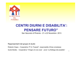 Centri diurni e disabilità: pensare futuro