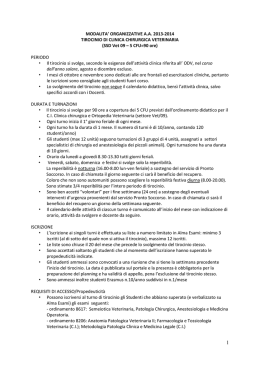 Organizzazione periodo e giornata tipo